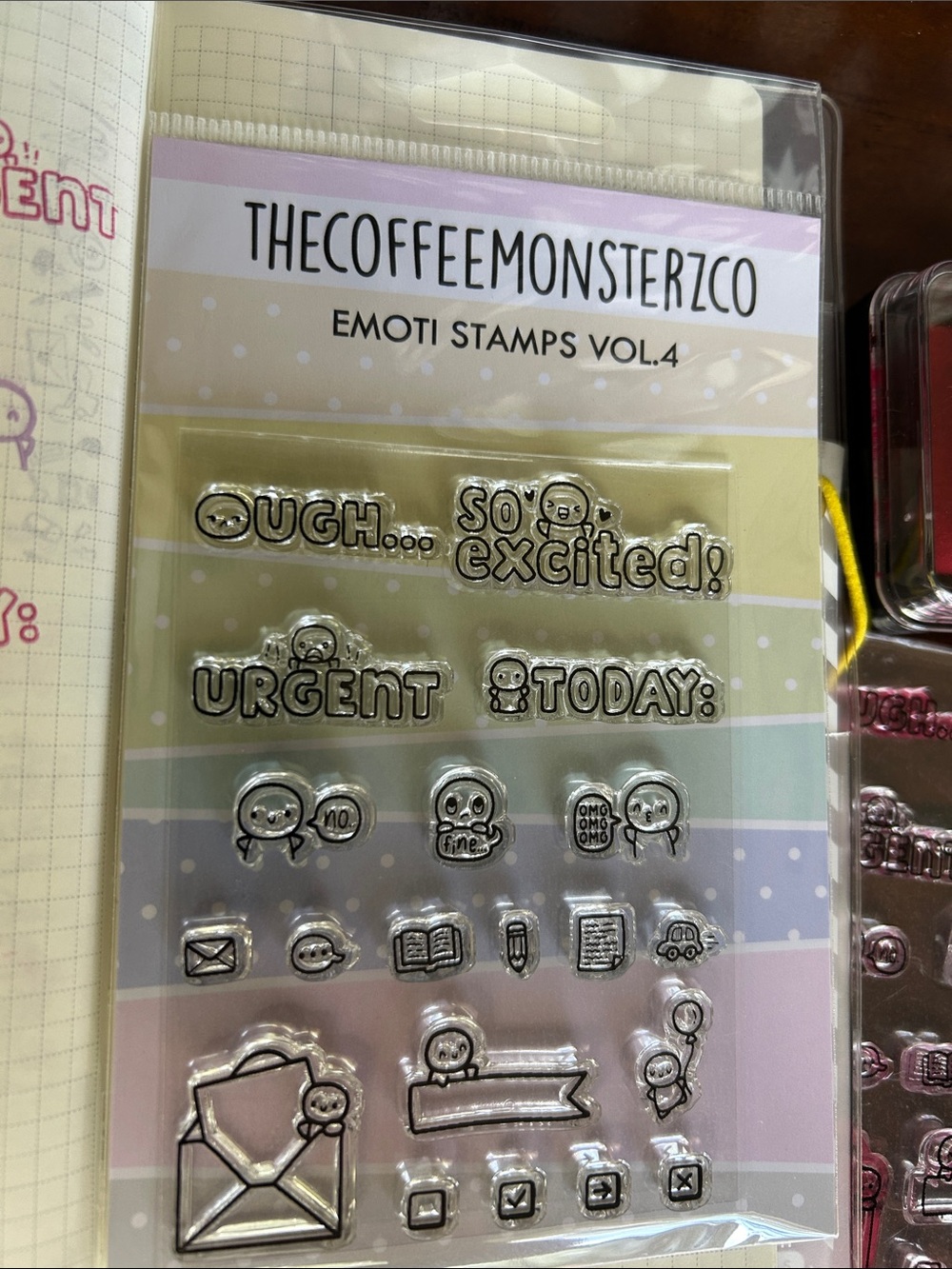 Emoti Stamps Vol.4 Clear Stamp Set - Pastel - Thecoffeemonsterzco